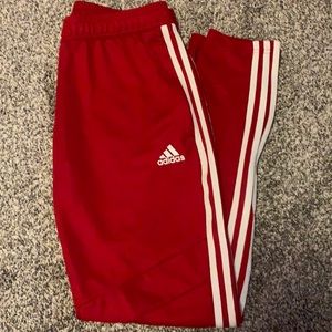 Men Red Adidas “Track Pants”, Size Medium.